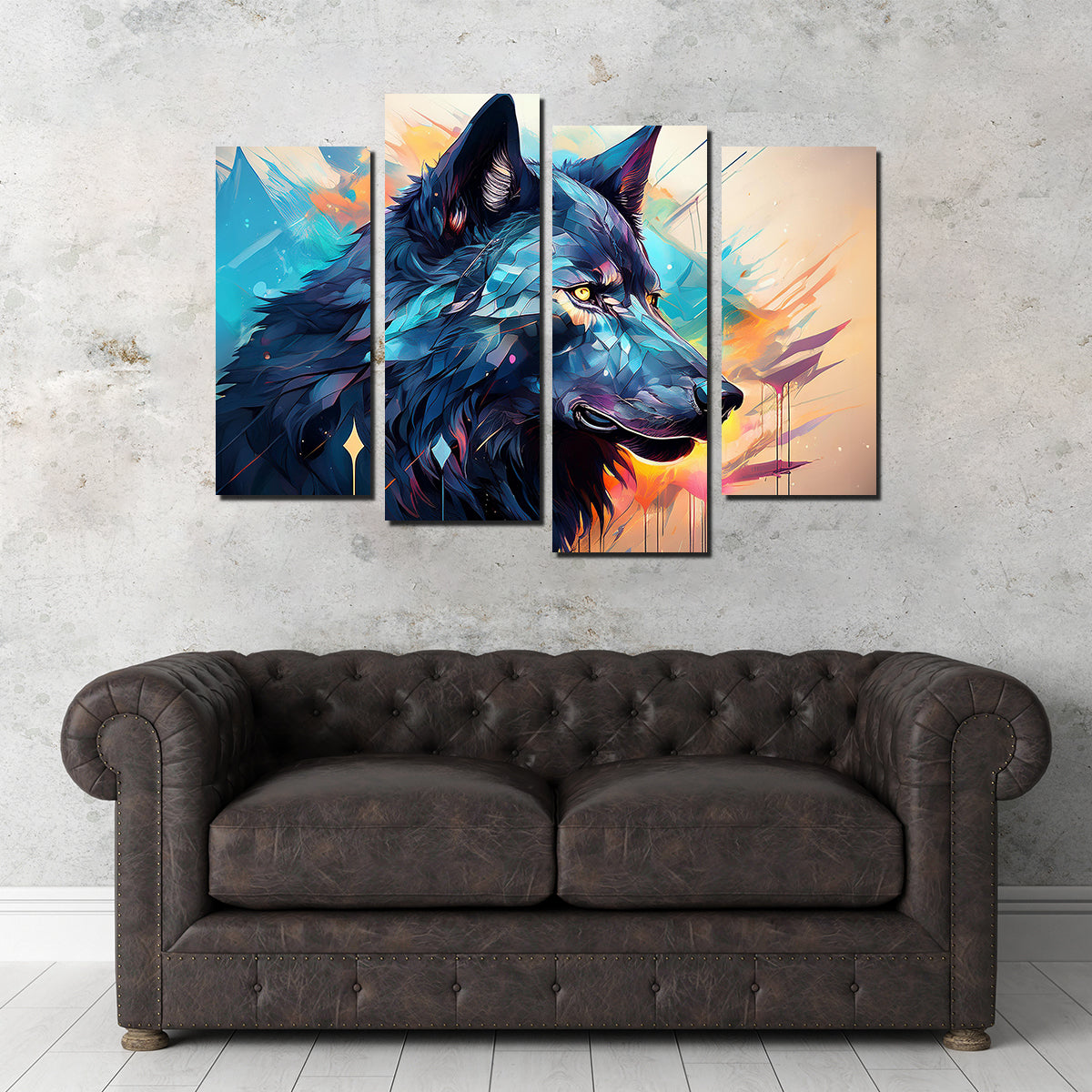 Wolf Abstract Painting Wall Art