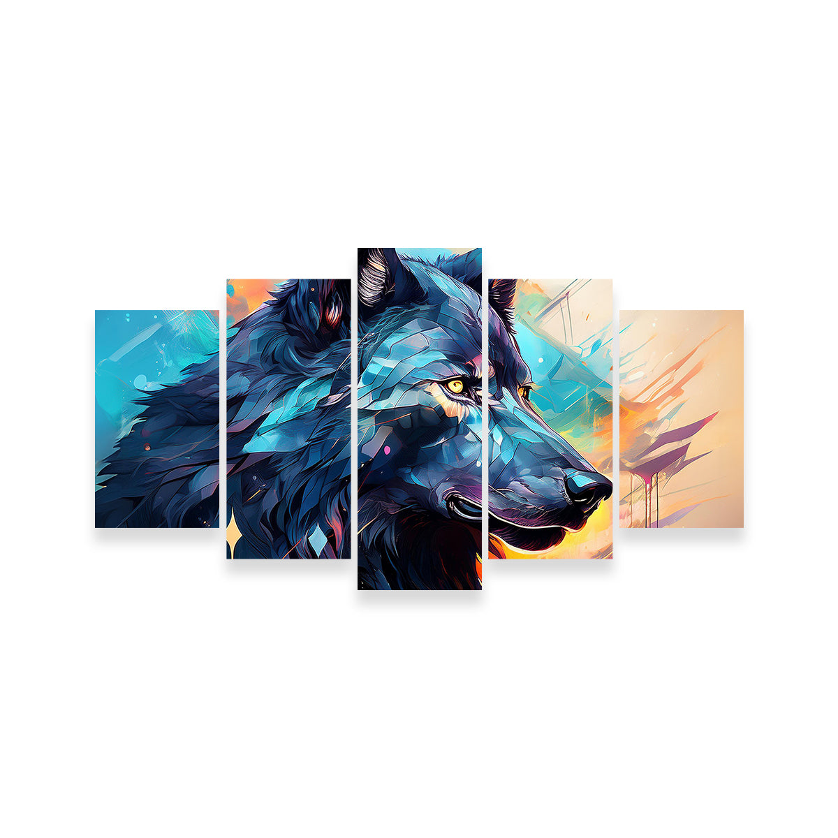 Wolf Abstract Painting Wall Art