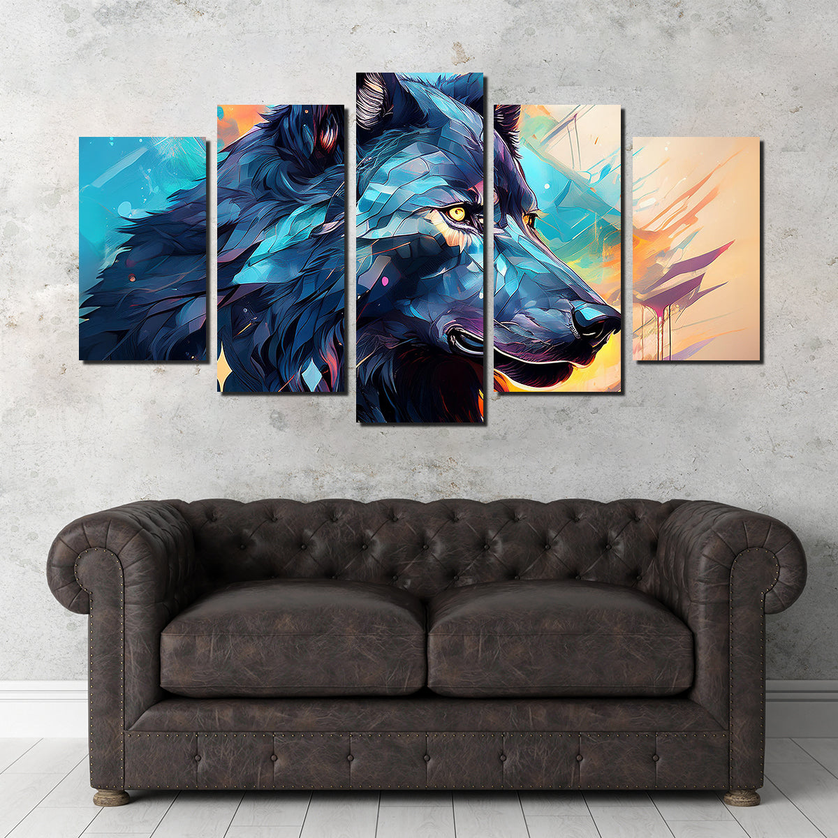 Wolf Abstract Painting Wall Art