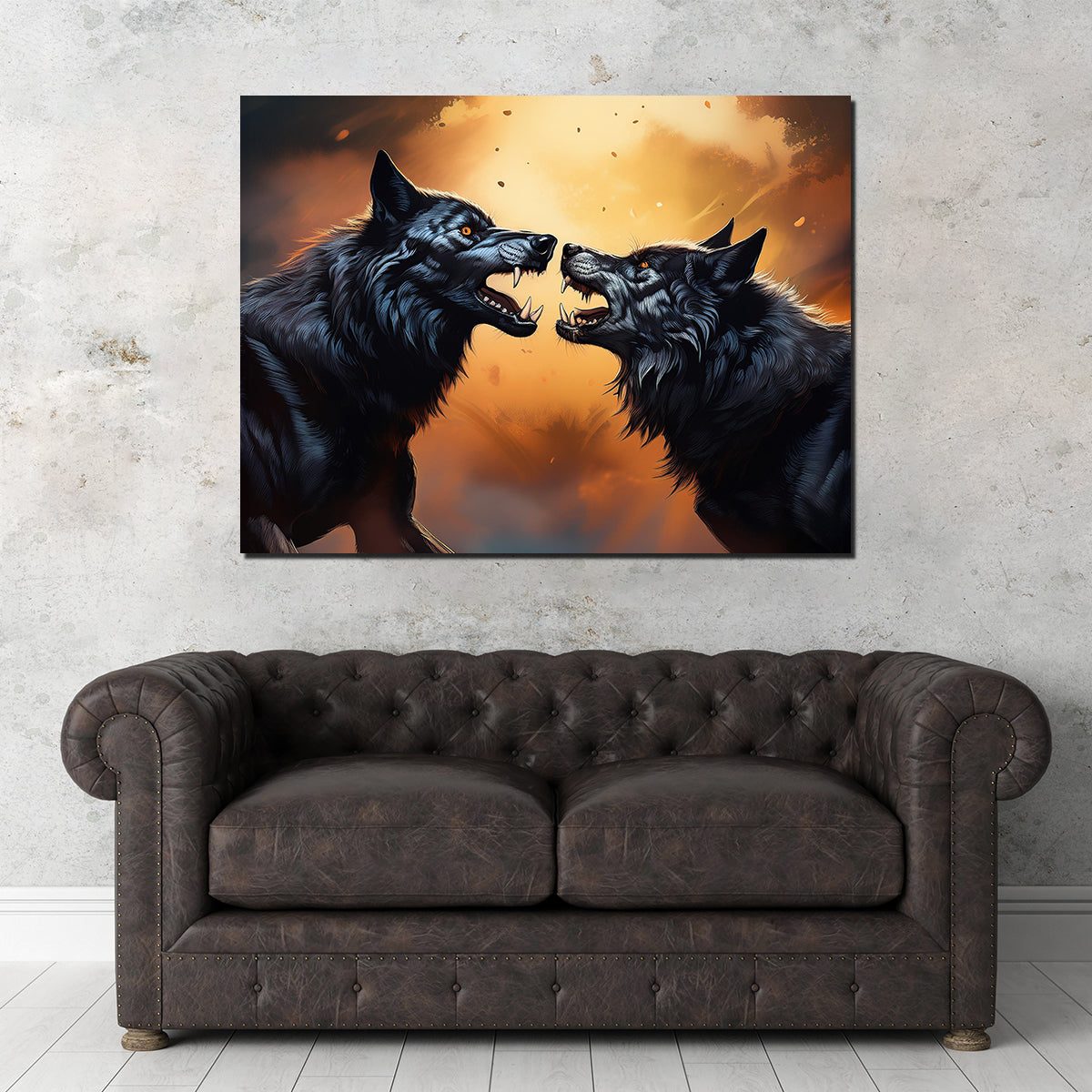 Wolf Fight Wall Art