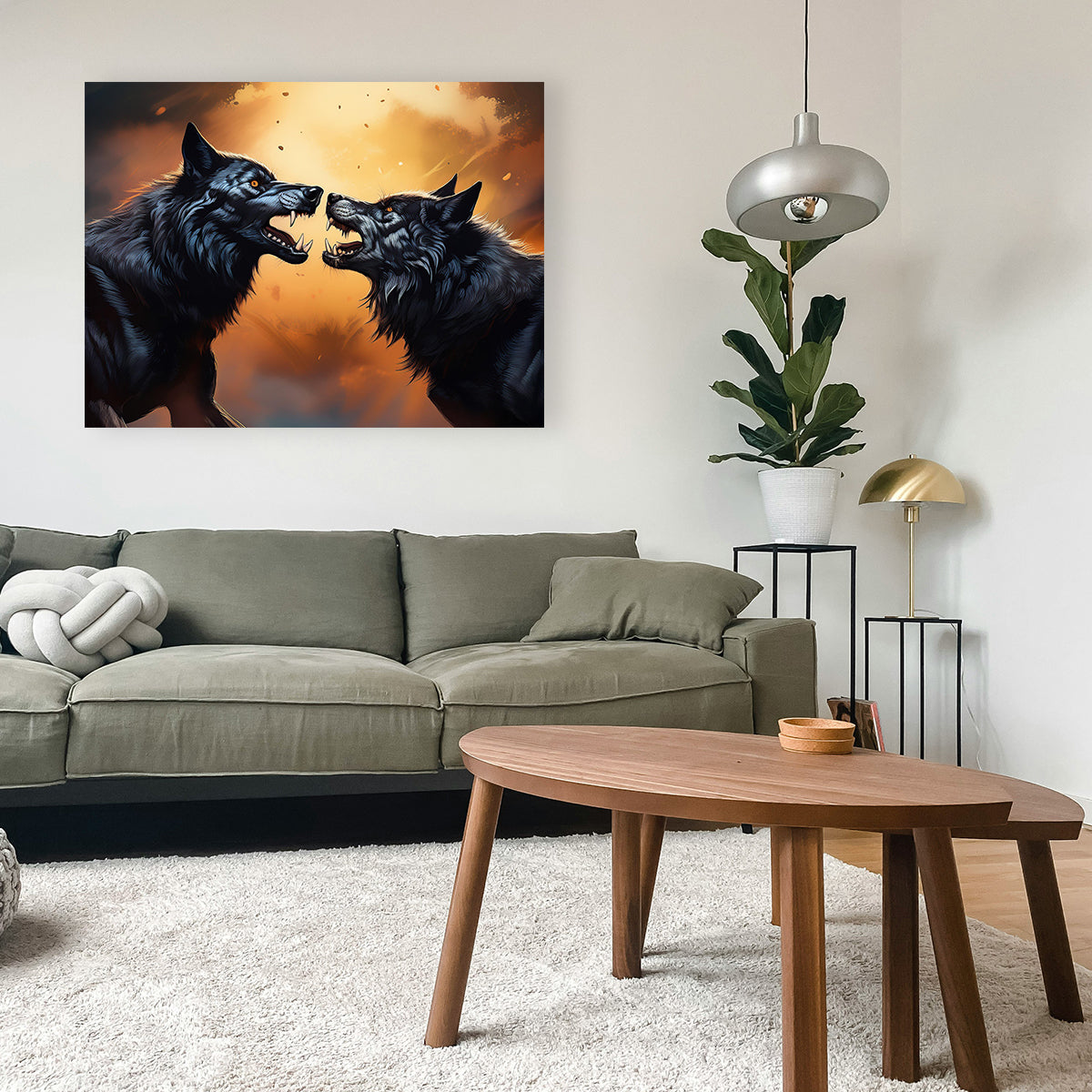 Wolf Fight Wall Art