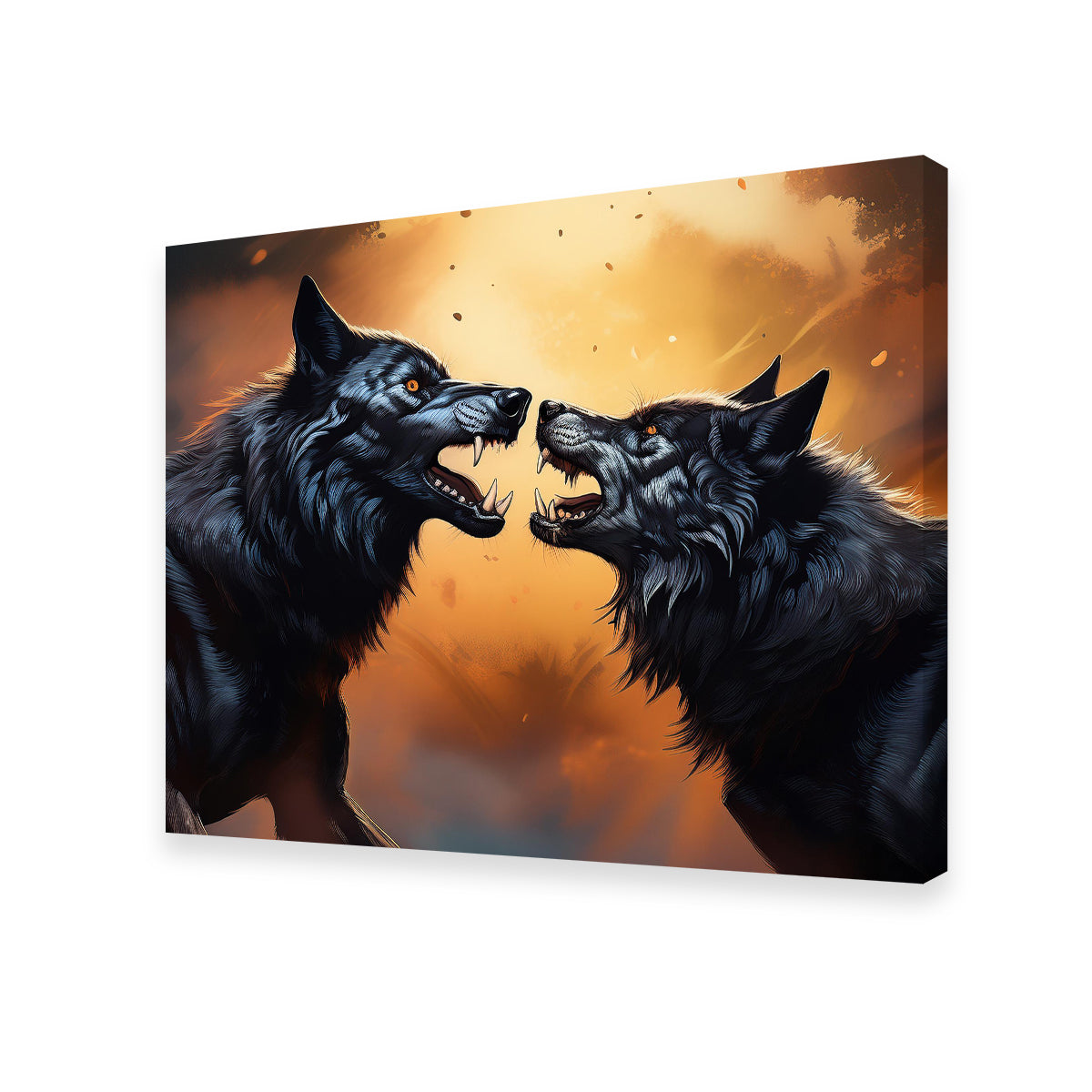 Wolf Fight Wall Art