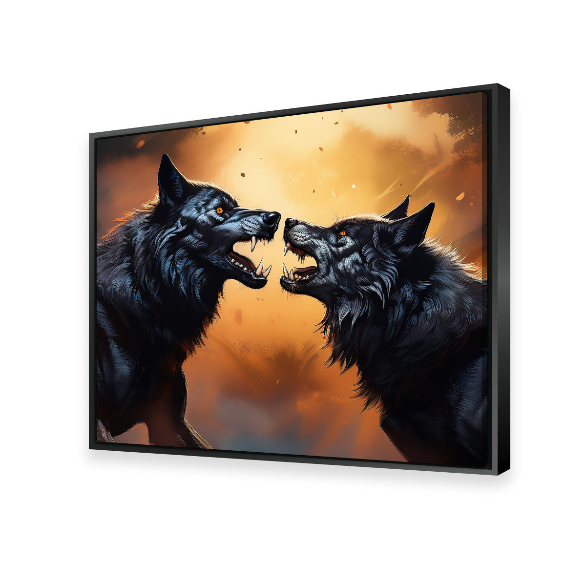 Wolf Fight Wall Art