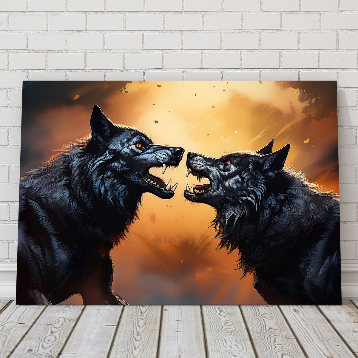 Wolf Fight Wall Art
