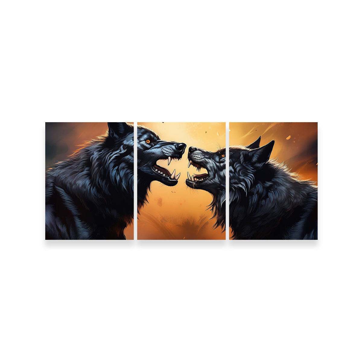 Wolf Fight Wall Art