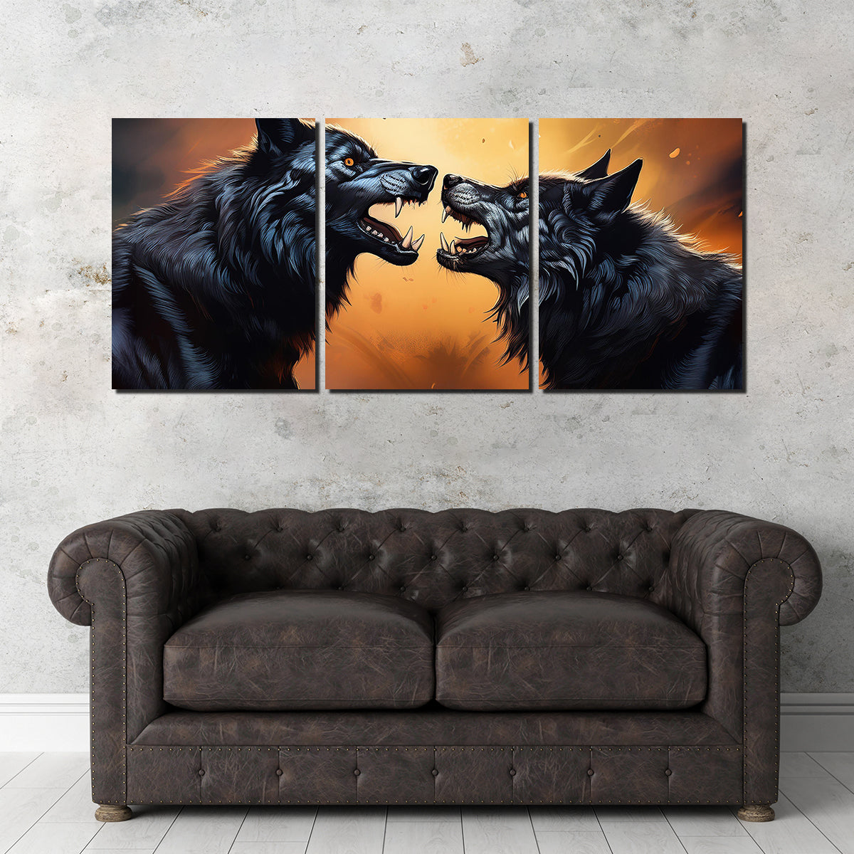 Wolf Fight Wall Art