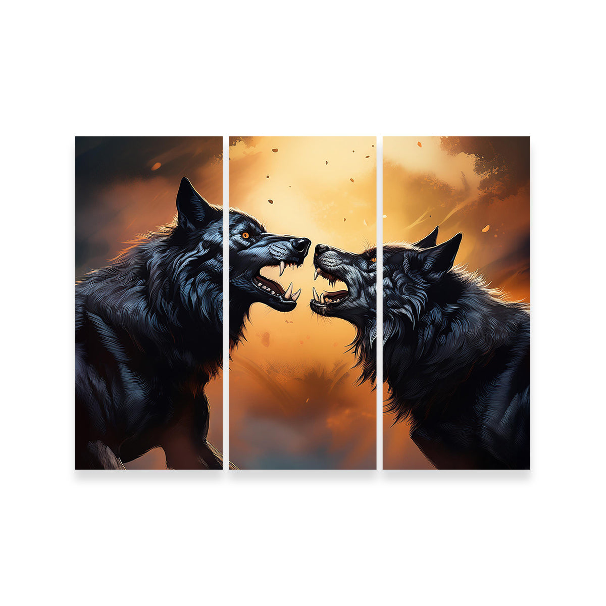 Wolf Fight Wall Art