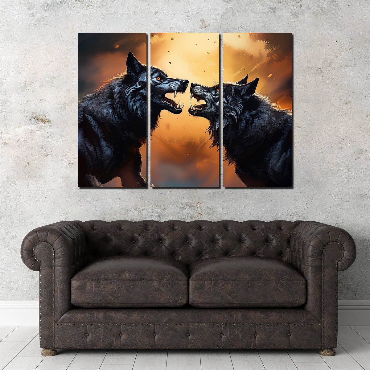 Wolf Fight Wall Art