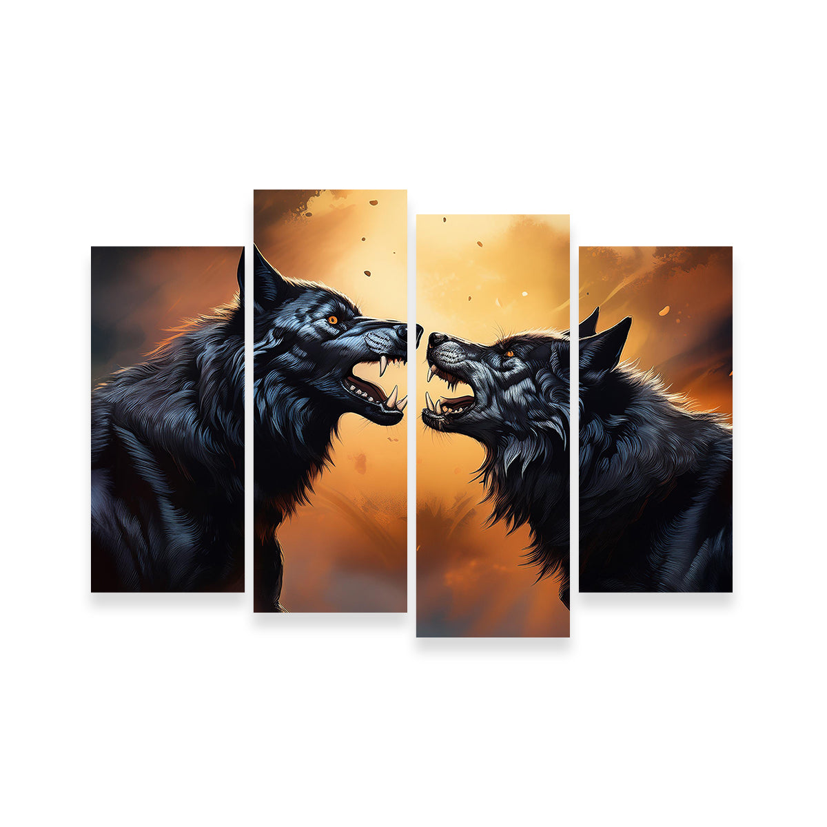 Wolf Fight Wall Art