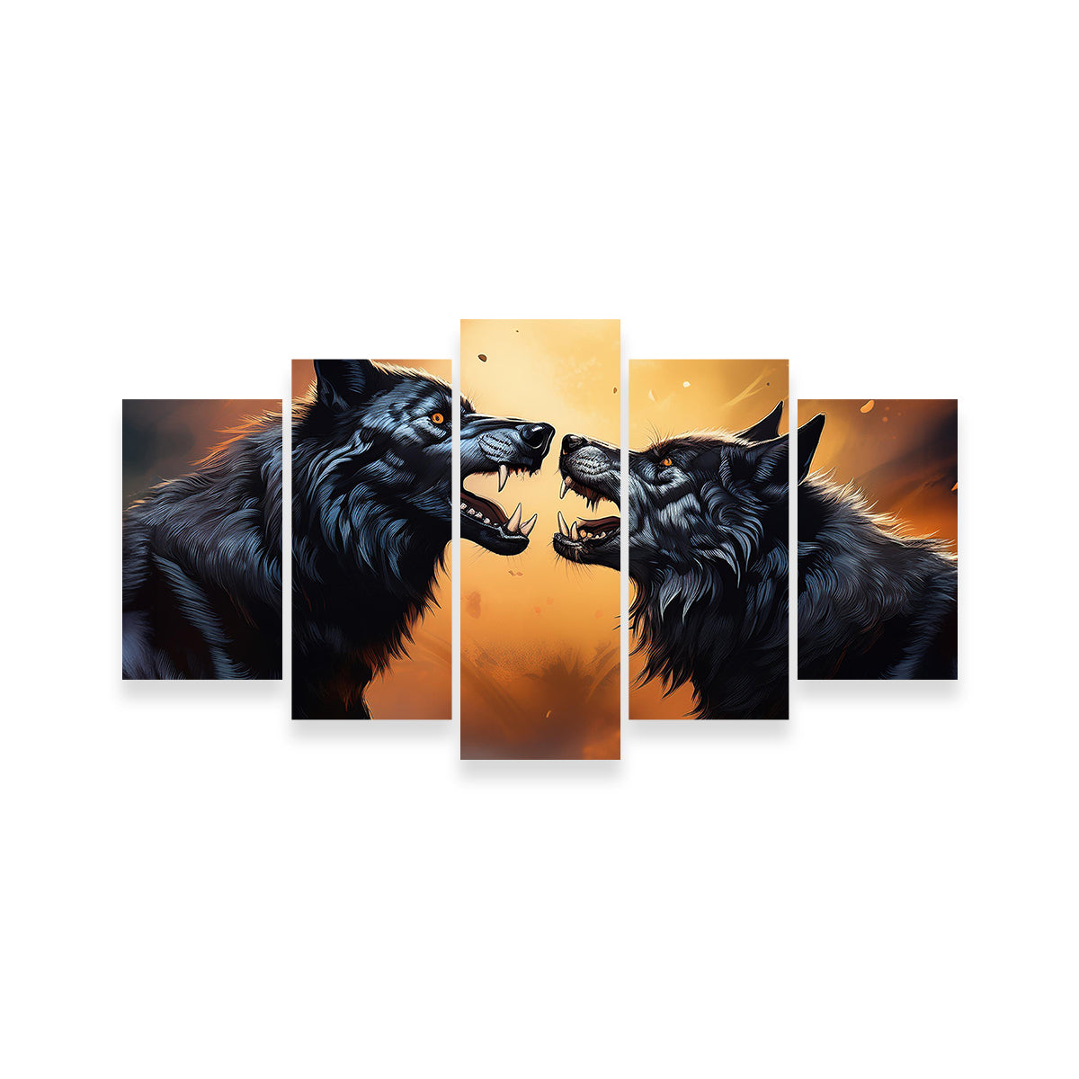Wolf Fight Wall Art