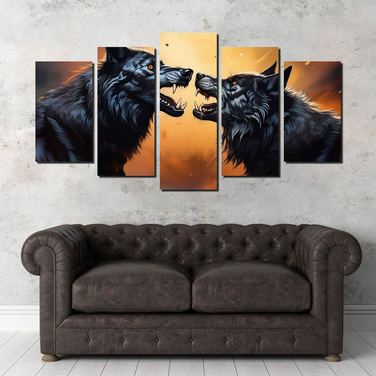 Wolf Fight Wall Art