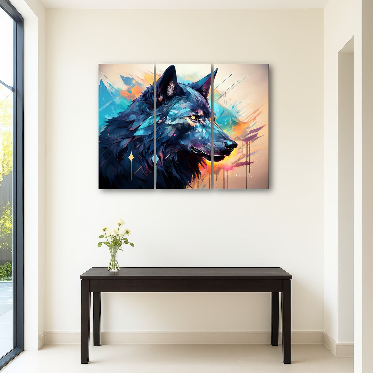 AUTO-MOCKUP ROOM | Wolf Abstract Painting