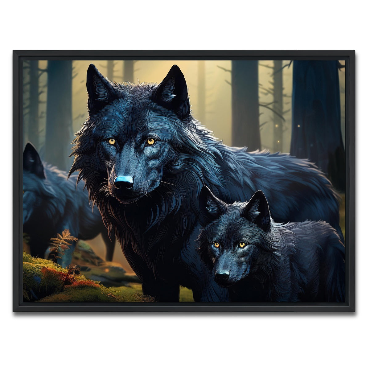 AUTO-MOCKUP WHITE | Wolf Family | 1 Piece | Black Framed Canvas | group=4x3