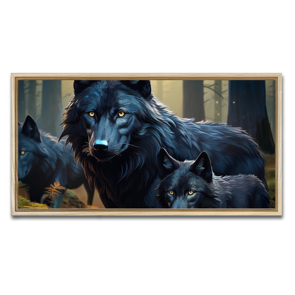 AUTO-MOCKUP WHITE | Wolf Family | 1 Piece | Natural Framed Canvas | group=2x1