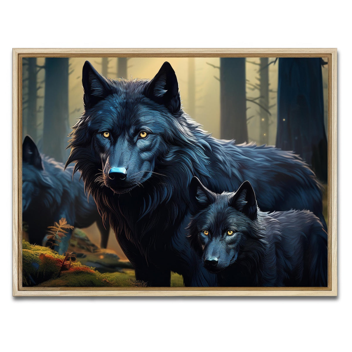 AUTO-MOCKUP WHITE | Wolf Family | 1 Piece | Natural Framed Canvas | group=4x3
