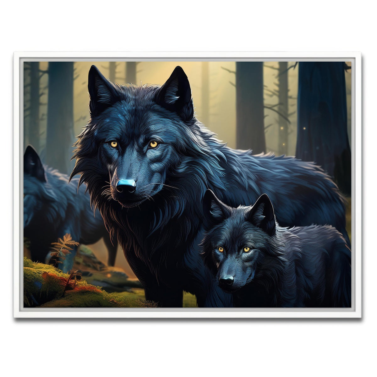 AUTO-MOCKUP WHITE | Wolf Family | 1 Piece | White Framed Canvas | group=4x3