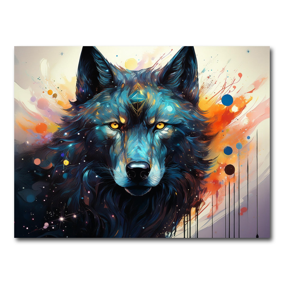 AUTO-MOCKUP WHITE | Wolf Painting | 1 Piece | Gallery Wrap Canvas | group=4x3