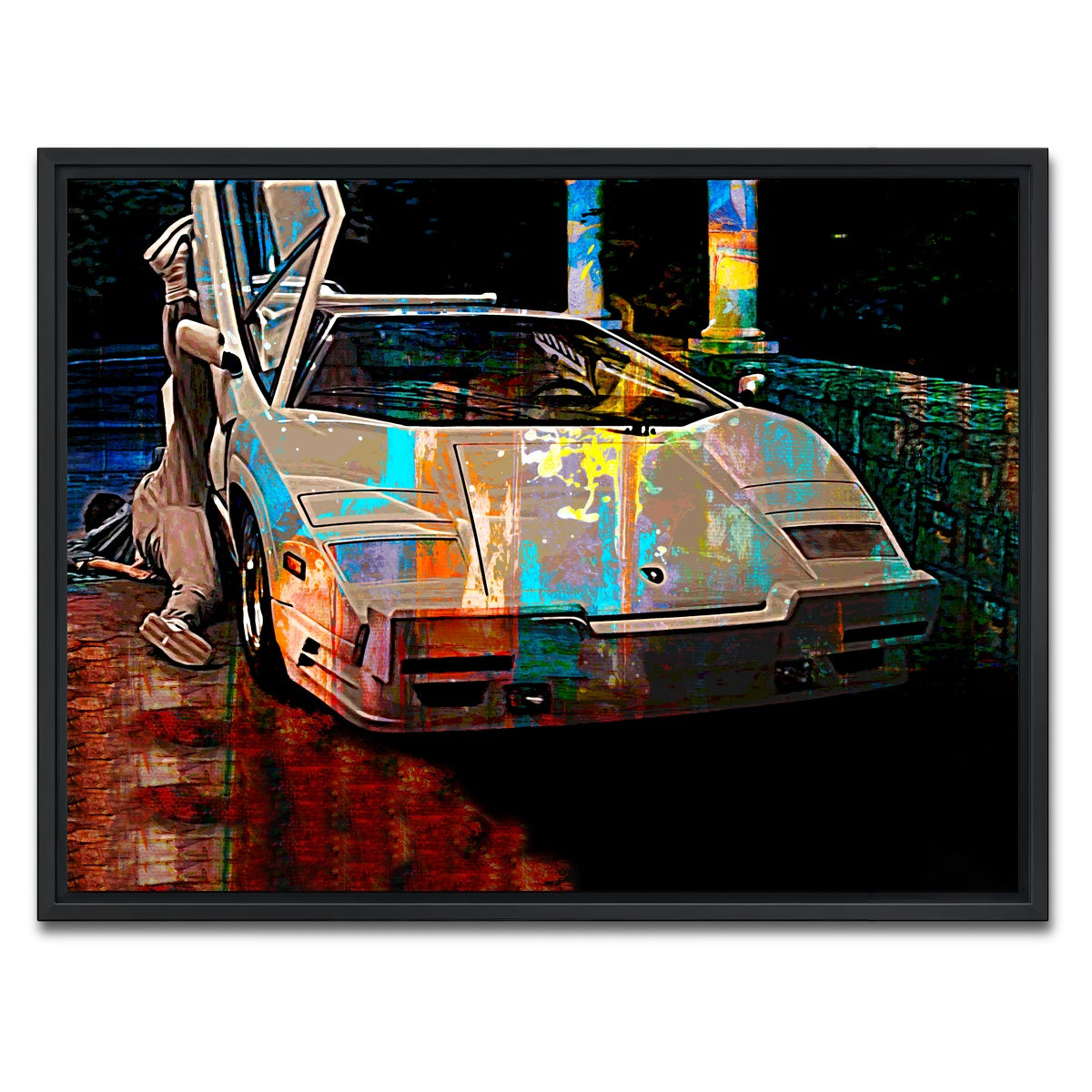 AUTO-MOCKUP WHITE | Wolf of Wall Street Lamborghini | 1 Piece | Black Framed Canvas | group=4x3