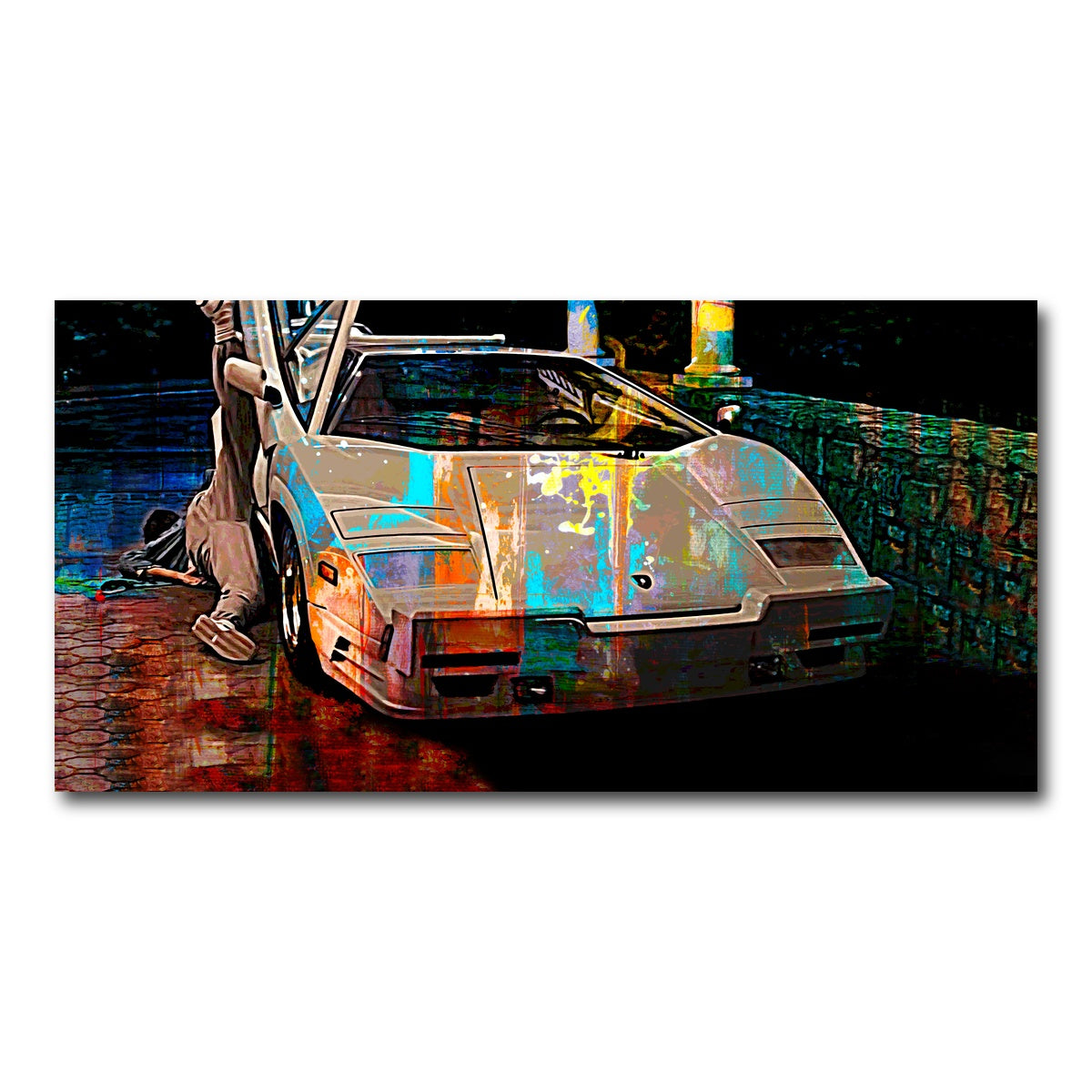 AUTO-MOCKUP WHITE | Wolf of Wall Street Lamborghini | 1 Piece | Gallery Wrap Canvas | group=2x1