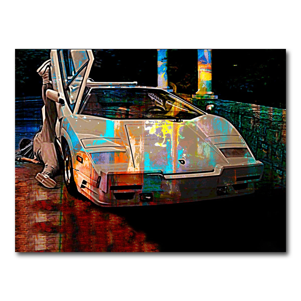 AUTO-MOCKUP WHITE | Wolf of Wall Street Lamborghini | 1 Piece | Gallery Wrap Canvas | group=4x3