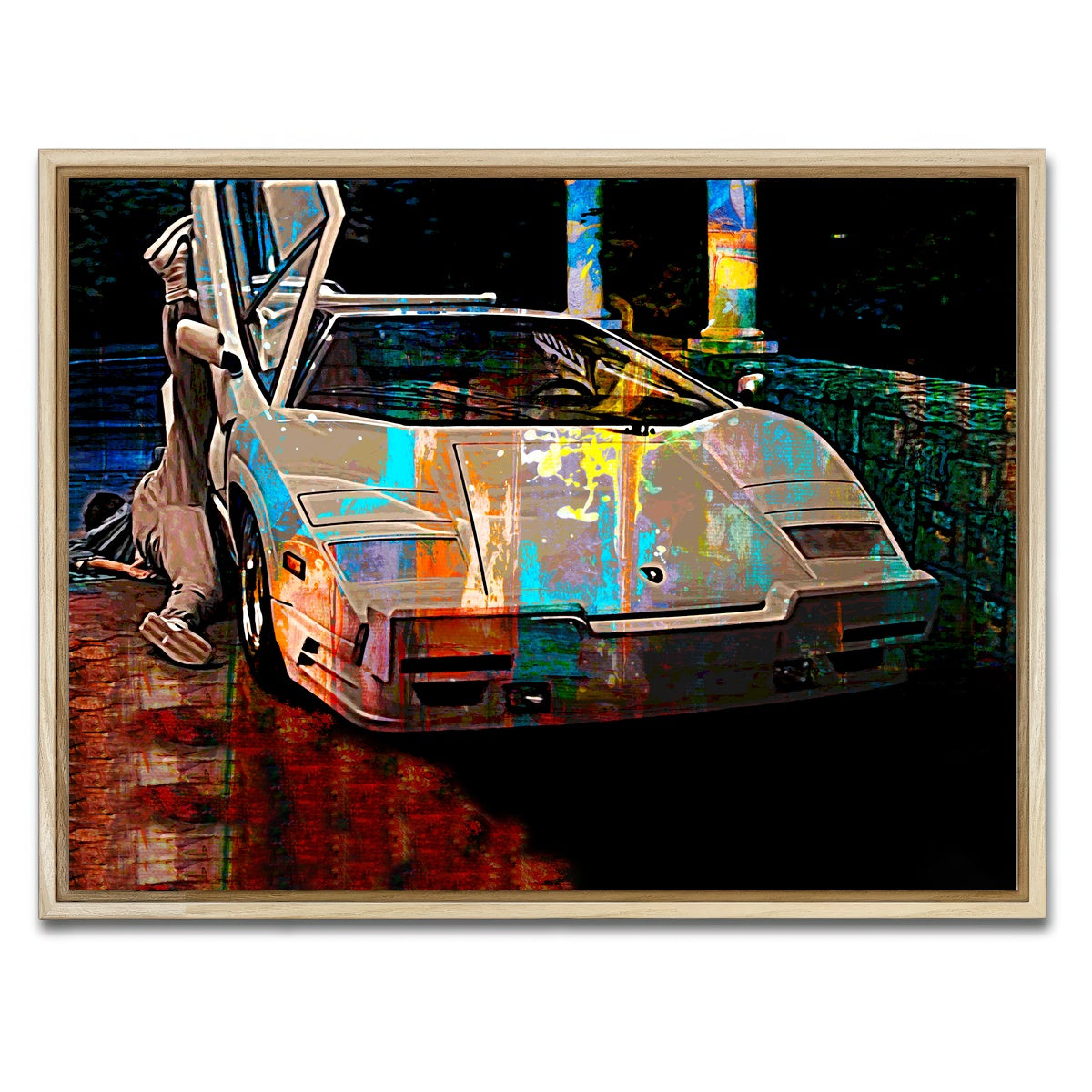 AUTO-MOCKUP WHITE | Wolf of Wall Street Lamborghini | 1 Piece | Natural Framed Canvas | group=4x3