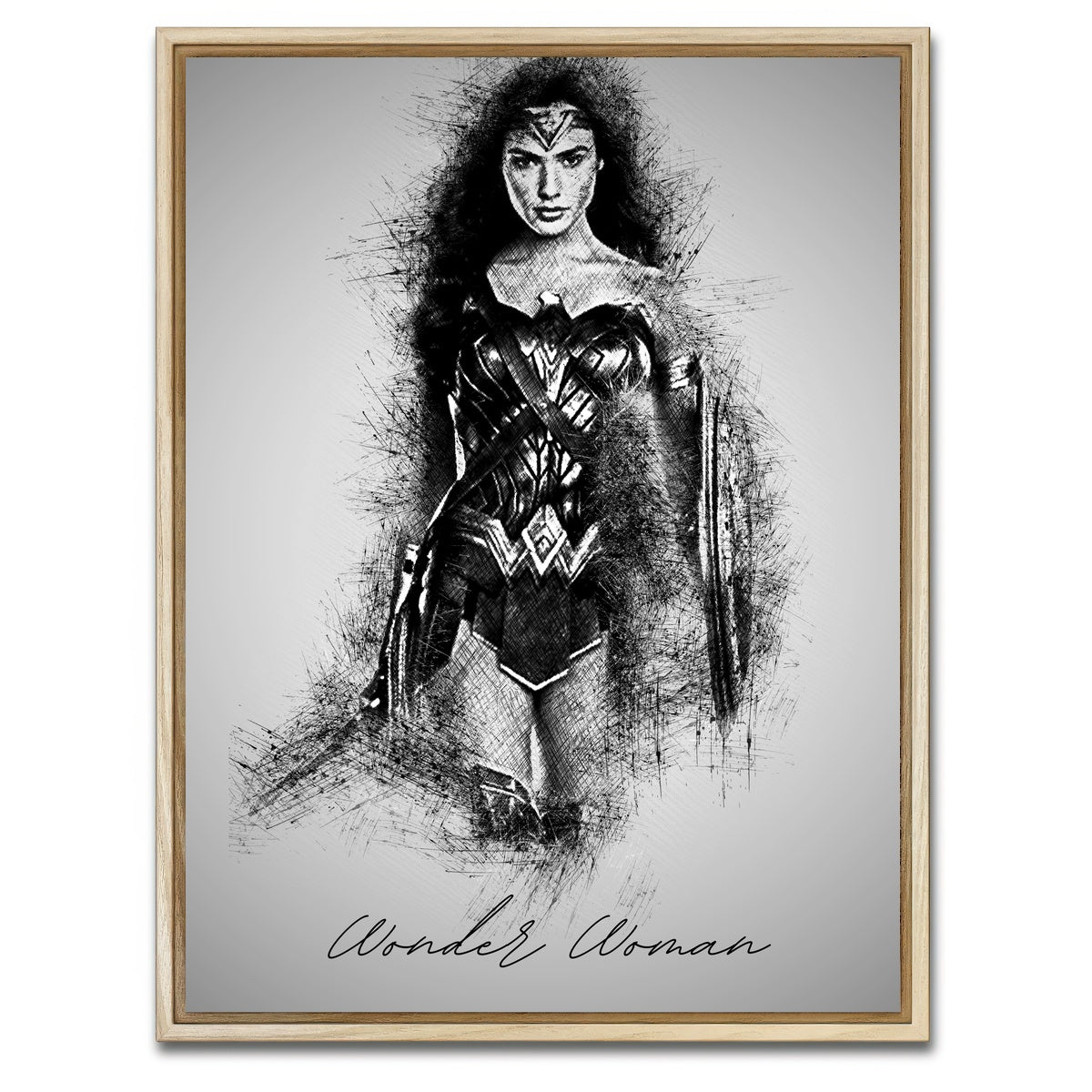AUTO-MOCKUP WHITE | Wonder Woman | 1 Piece | Natural Framed Canvas | group=3x4
