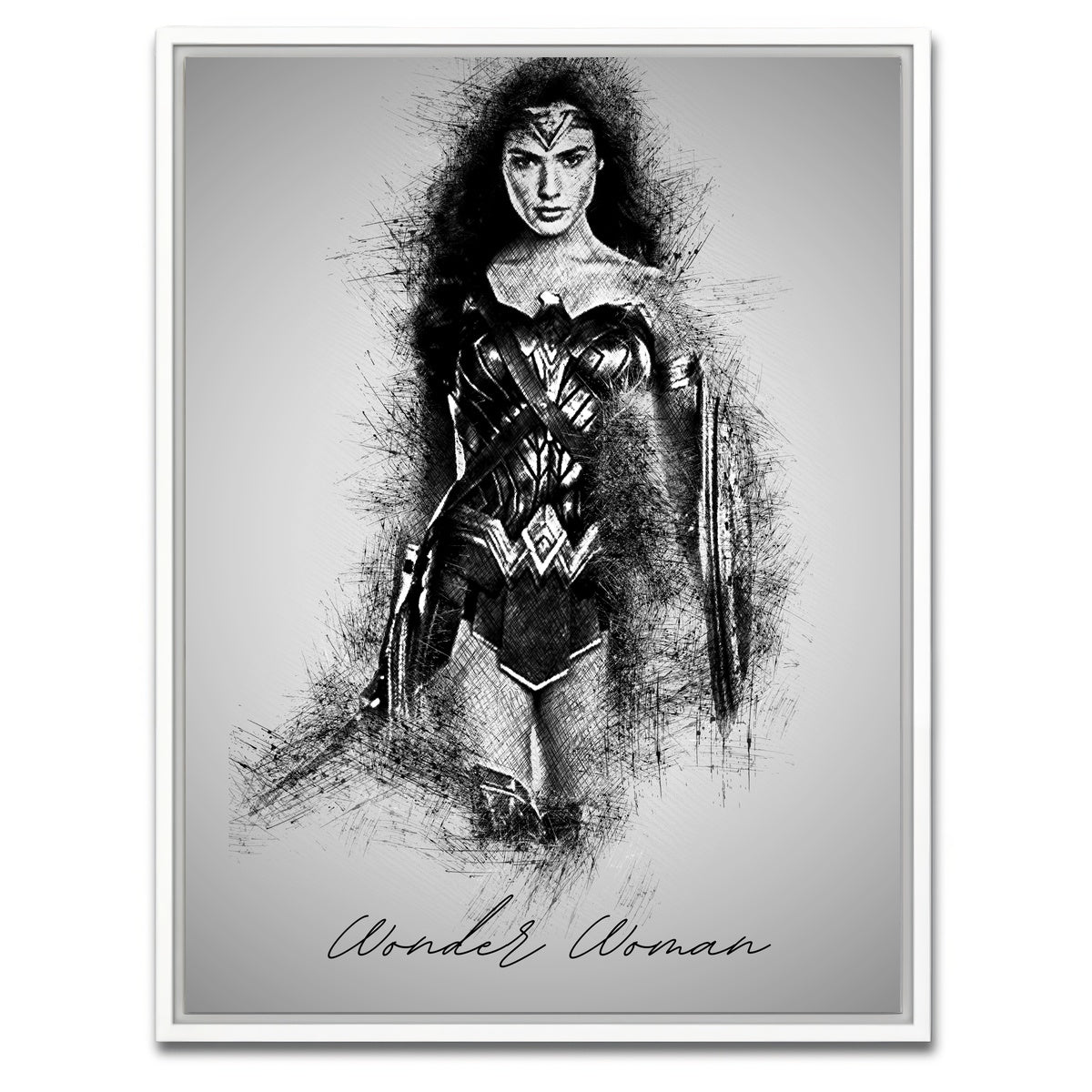 AUTO-MOCKUP WHITE | Wonder Woman | 1 Piece | White Framed Canvas | group=3x4