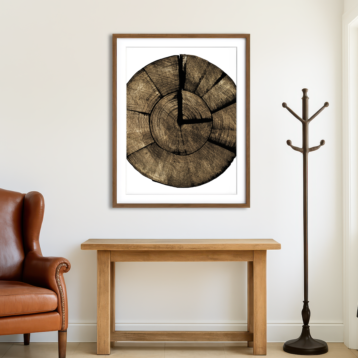 AUTO-MOCKUP ROOM | Wooden Clock Wall Art