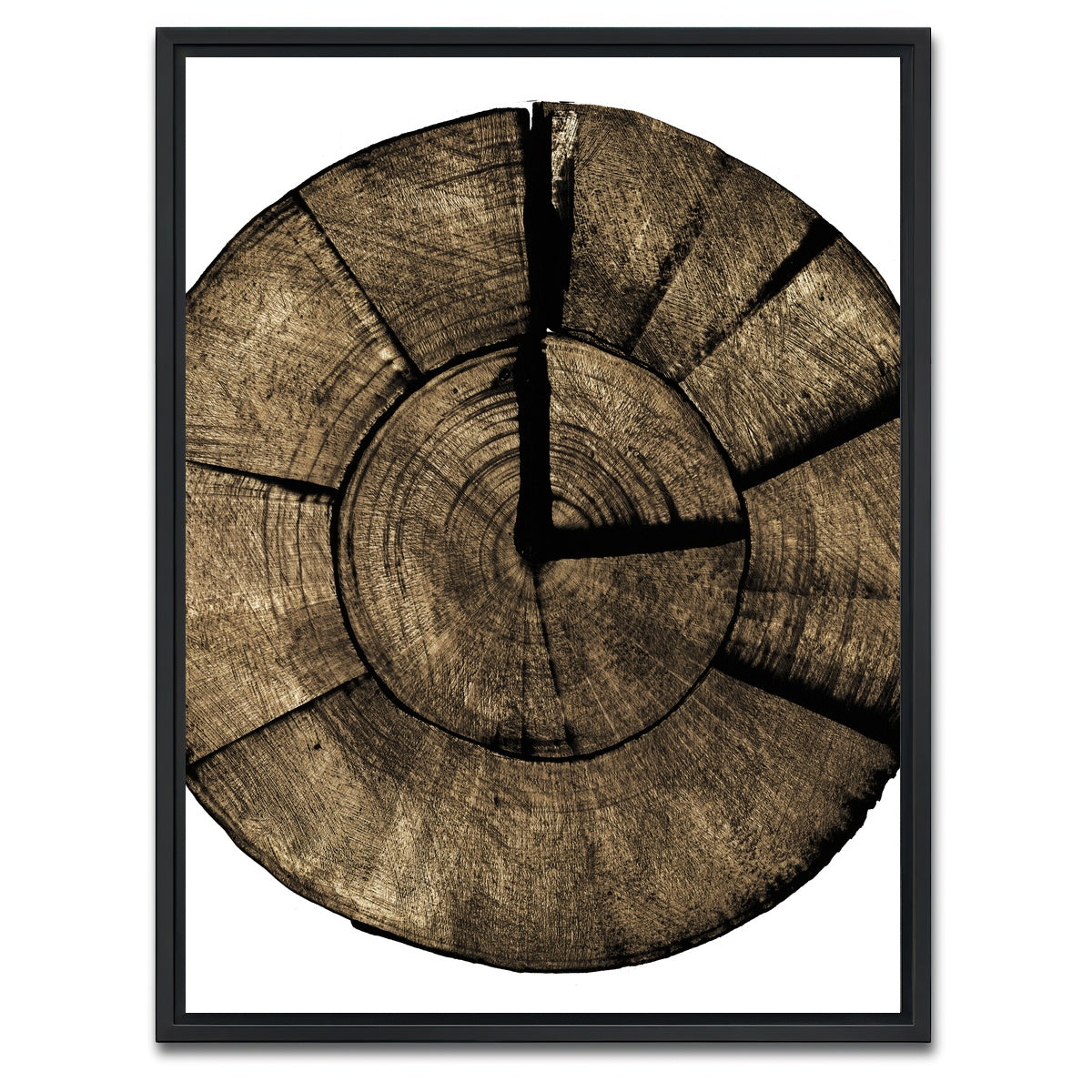 AUTO-MOCKUP WHITE | Wooden Clock | 1 Piece | Black Framed Canvas | group=3x4