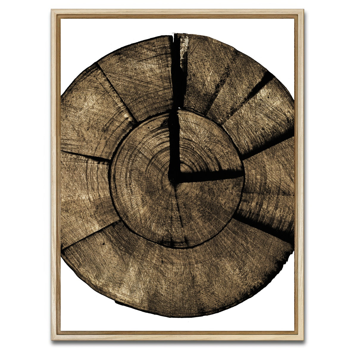 AUTO-MOCKUP WHITE | Wooden Clock | 1 Piece | Natural Framed Canvas | group=3x4