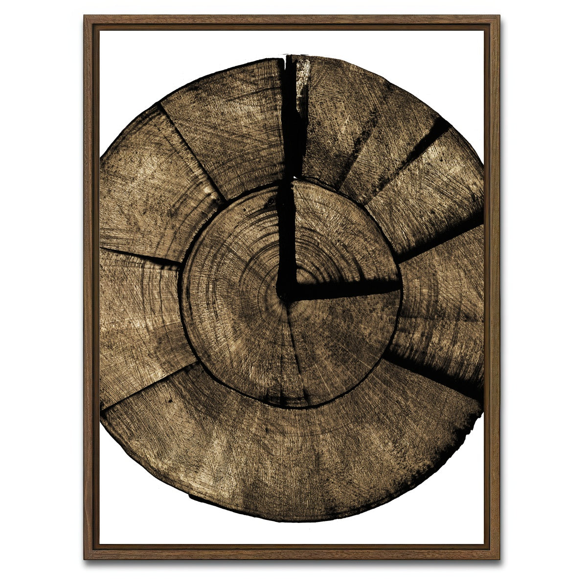 AUTO-MOCKUP WHITE | Wooden Clock | 1 Piece | Walnut Framed Canvas | group=3x4