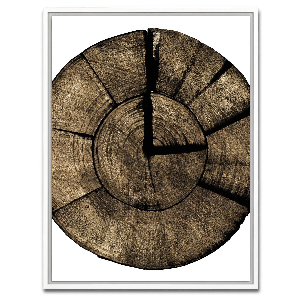 AUTO-MOCKUP WHITE | Wooden Clock | 1 Piece | White Framed Canvas | group=3x4