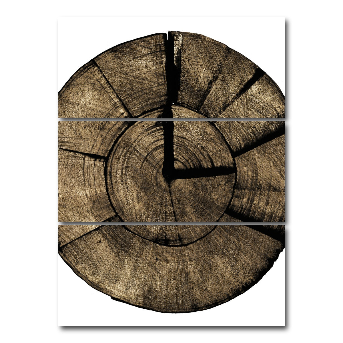 AUTO-MOCKUP WHITE | Wooden Clock | 3 Piece | Gallery Wrap Canvas | group=8x18_stacked