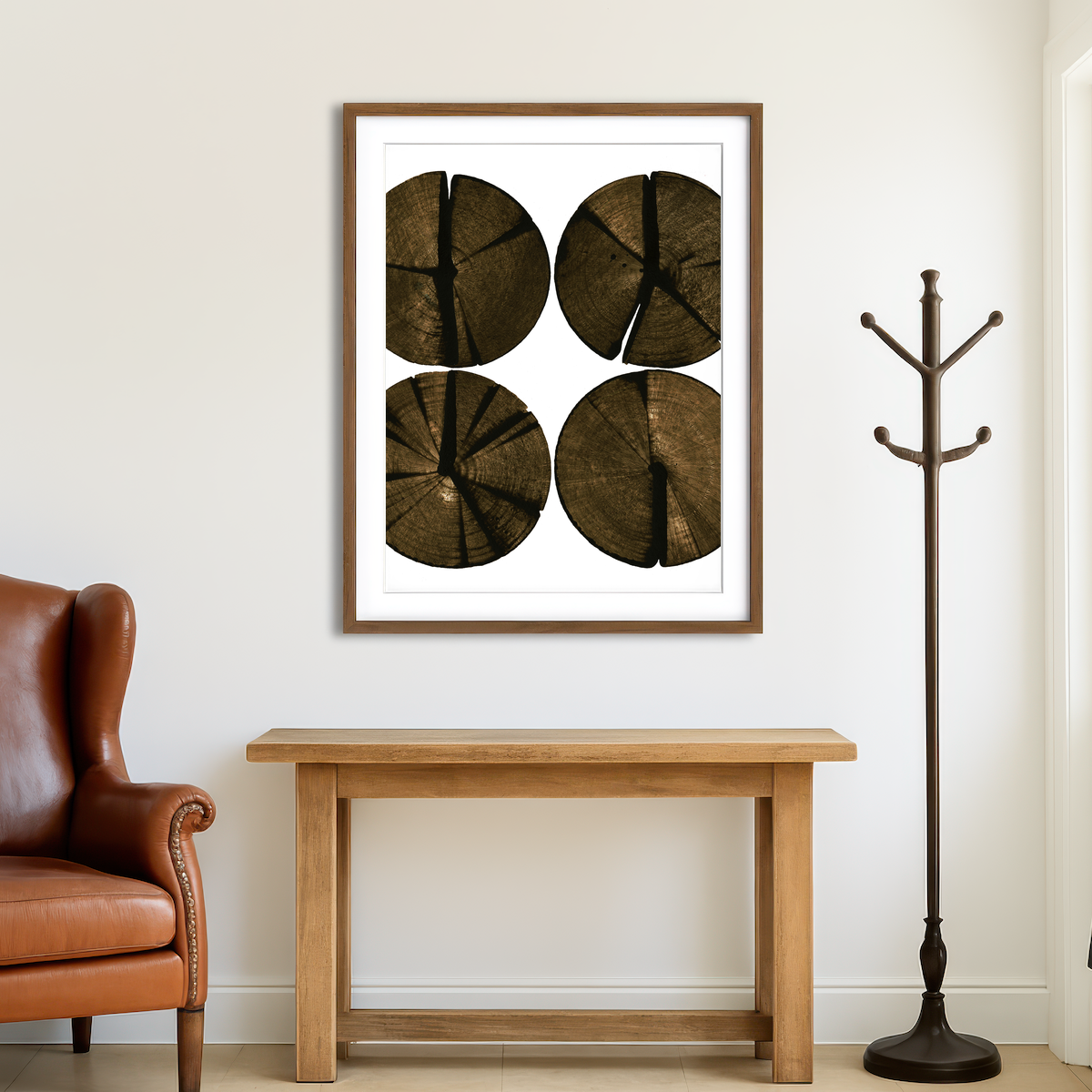 AUTO-MOCKUP ROOM | Wooden Rounds Wall Art