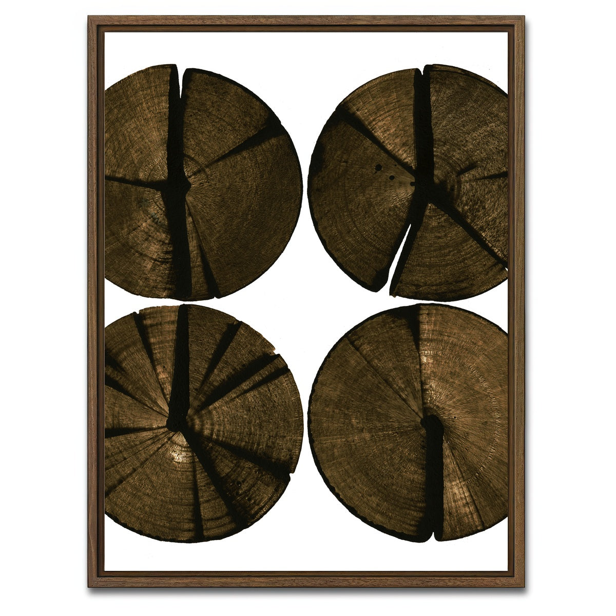 AUTO-MOCKUP WHITE | Wooden Rounds | 1 Piece | Walnut Framed Canvas | group=3x4