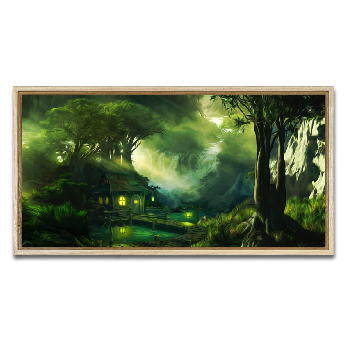 AUTO-MOCKUP WHITE | Woodland Cottage | 1 Piece | Natural Framed Canvas | group=2x1