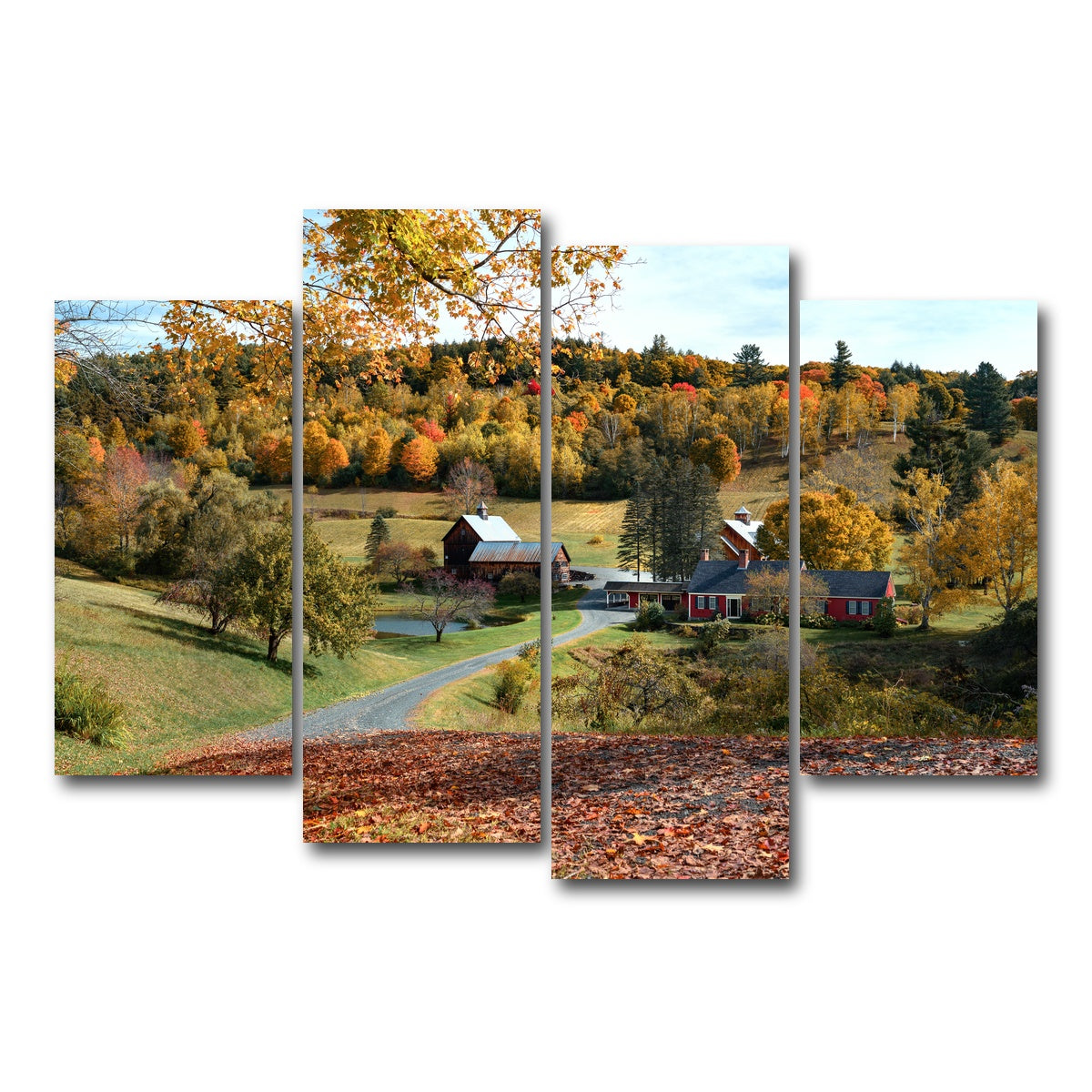 AUTO-MOCKUP WHITE | Woodstock Farmstead | 4 Piece | Gallery Wrap Canvas | group=4_short