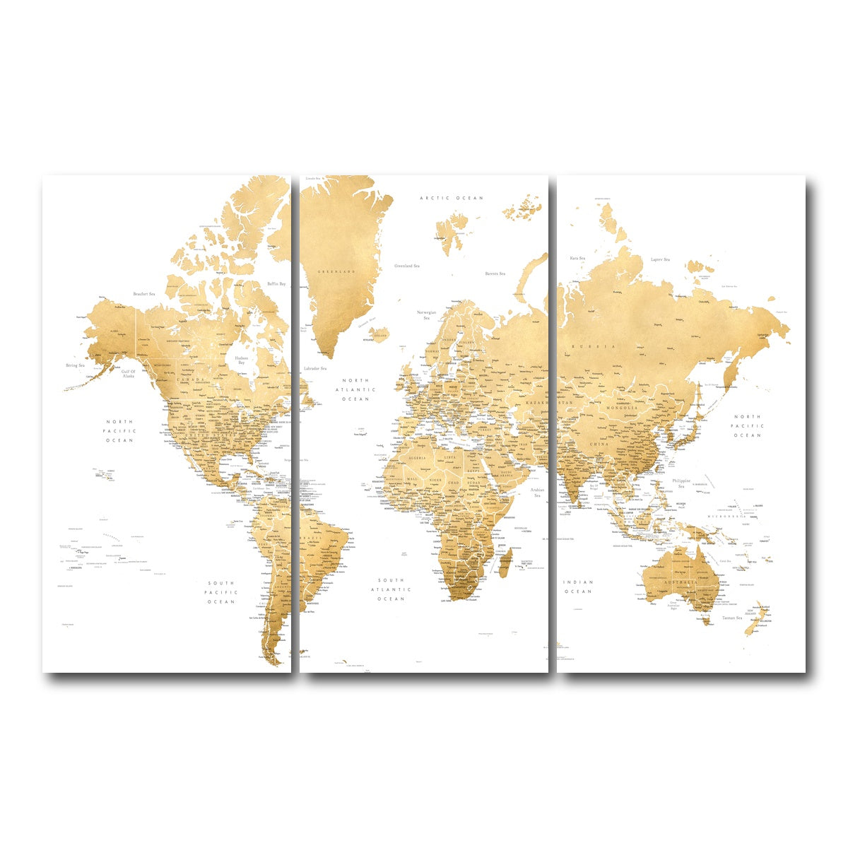 AUTO-MOCKUP WHITE | World Map 10 | 3 Piece | Gallery Wrap Canvas | group=12x24