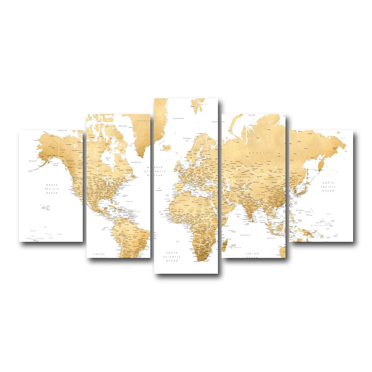 AUTO-MOCKUP WHITE | World Map 10 | 5 Piece | Gallery Wrap Canvas | group=5_normal