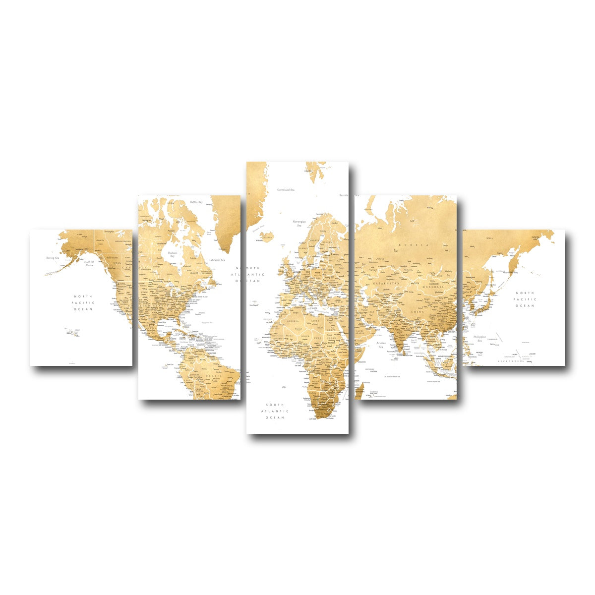 AUTO-MOCKUP WHITE | World Map 10 | 5 Piece | Gallery Wrap Canvas | group=5_short