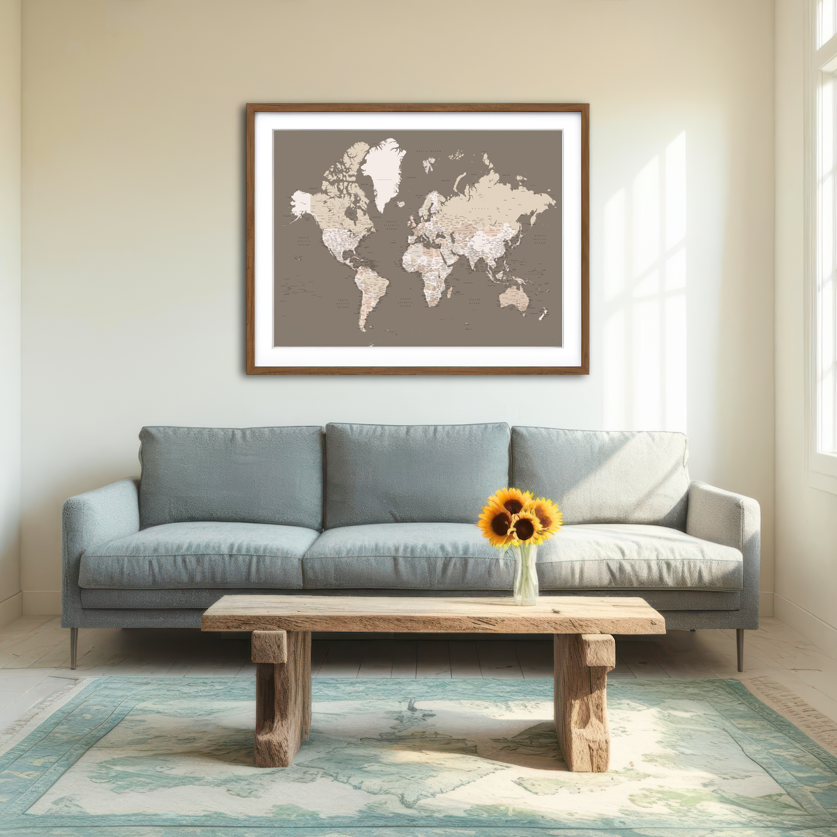 AUTO-MOCKUP ROOM | World Map 11 Wall Art