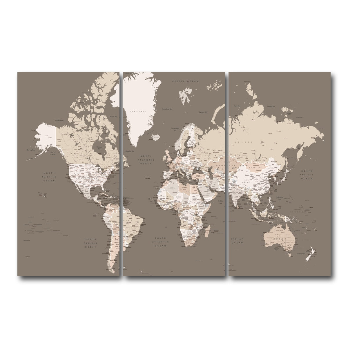 AUTO-MOCKUP WHITE | World Map 11 | 3 Piece | Gallery Wrap Canvas | group=12x24
