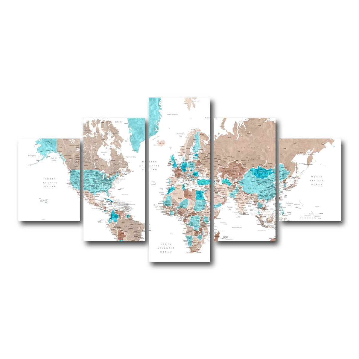 AUTO-MOCKUP WHITE | World Map 12 | 5 Piece | Gallery Wrap Canvas | group=5_short