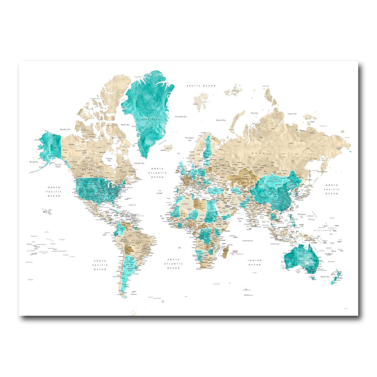 AUTO-MOCKUP WHITE | World Map 13 | 1 Piece | Gallery Wrap Canvas | group=4x3