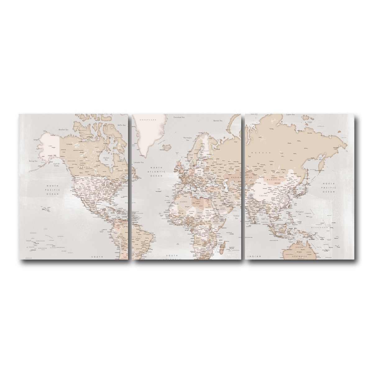 AUTO-MOCKUP WHITE | World Map 14 | 3 Piece | Gallery Wrap Canvas | group=18x24