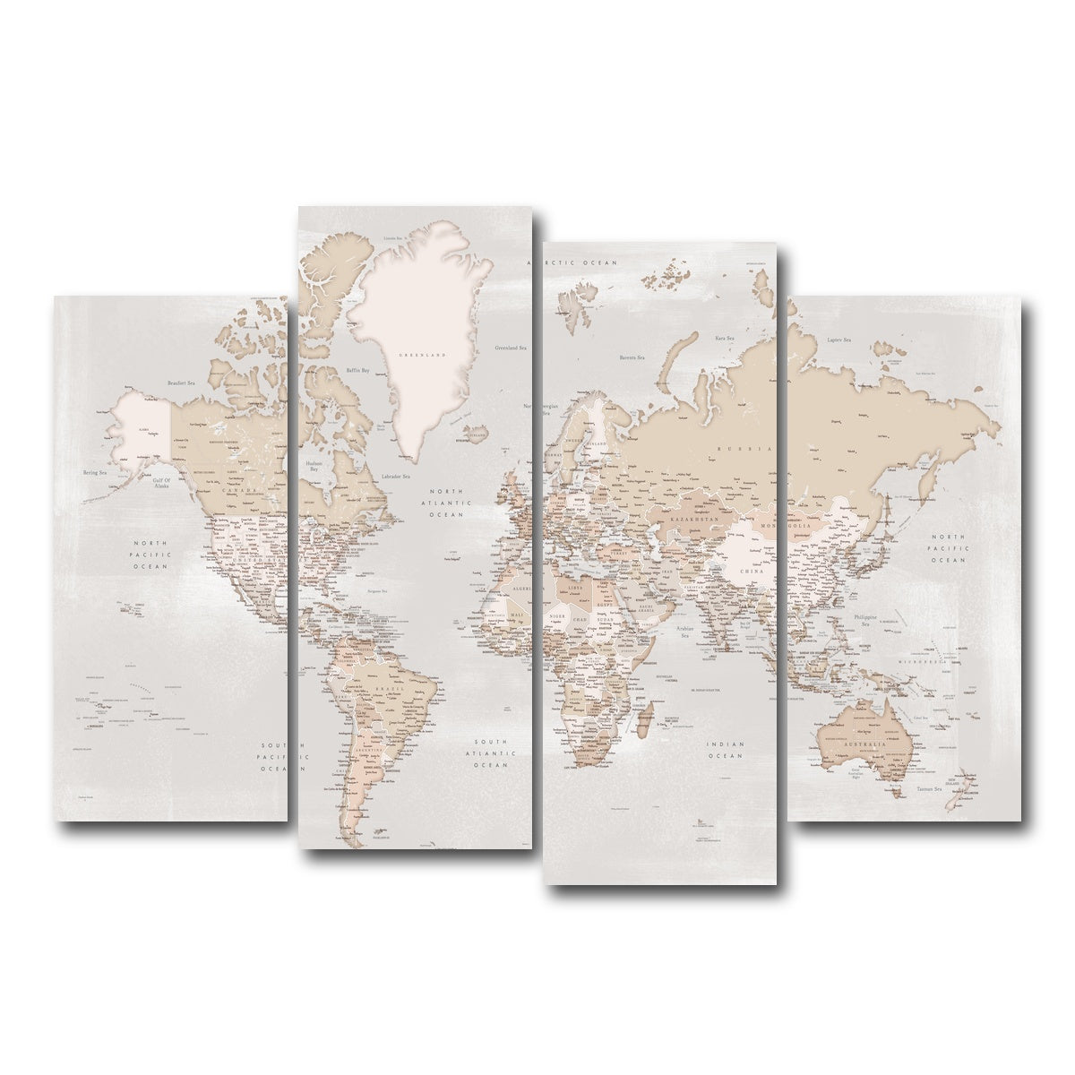 AUTO-MOCKUP WHITE | World Map 14 | 4 Piece | Gallery Wrap Canvas | group=4_normal