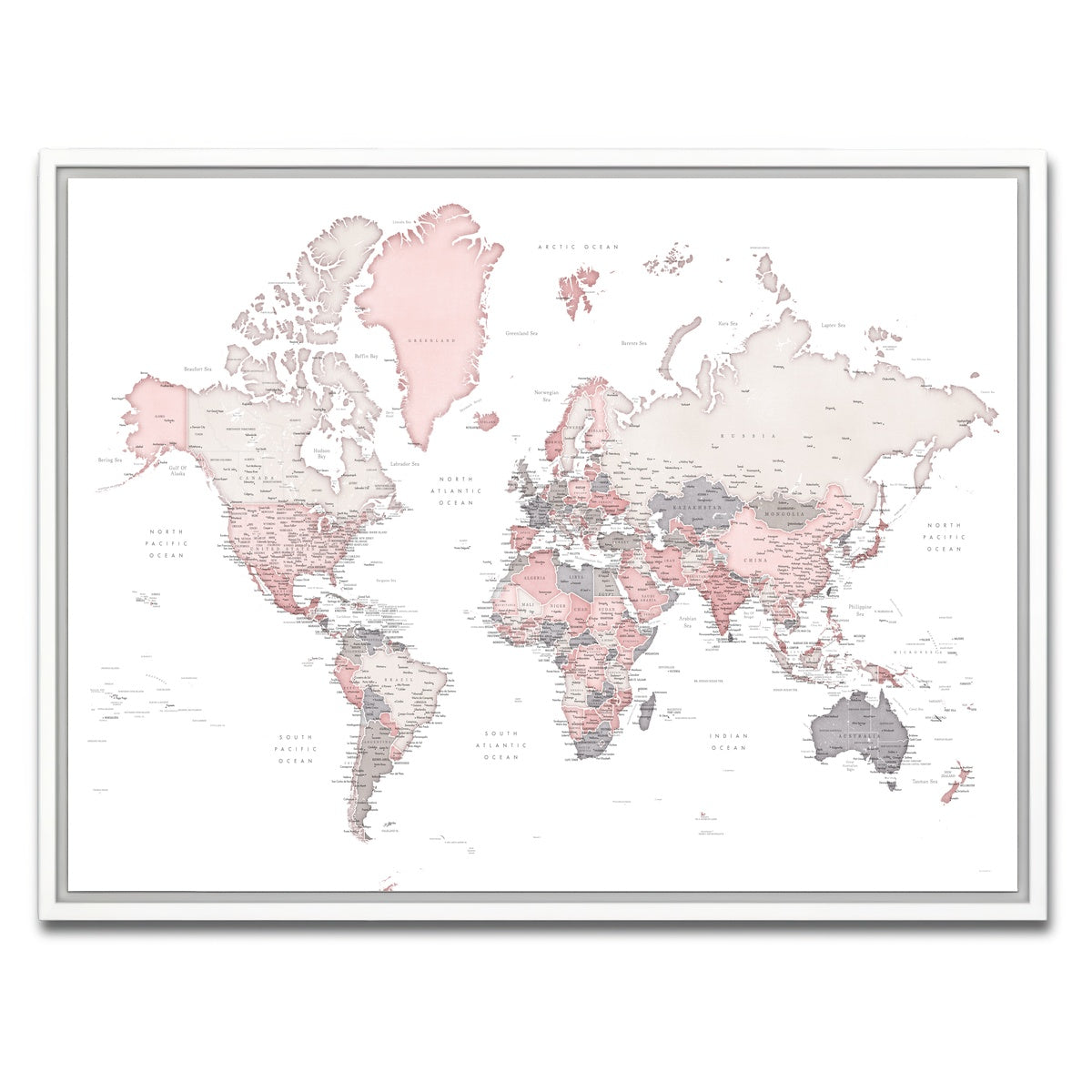 AUTO-MOCKUP WHITE | World Map 17 | 1 Piece | White Framed Canvas | group=4x3