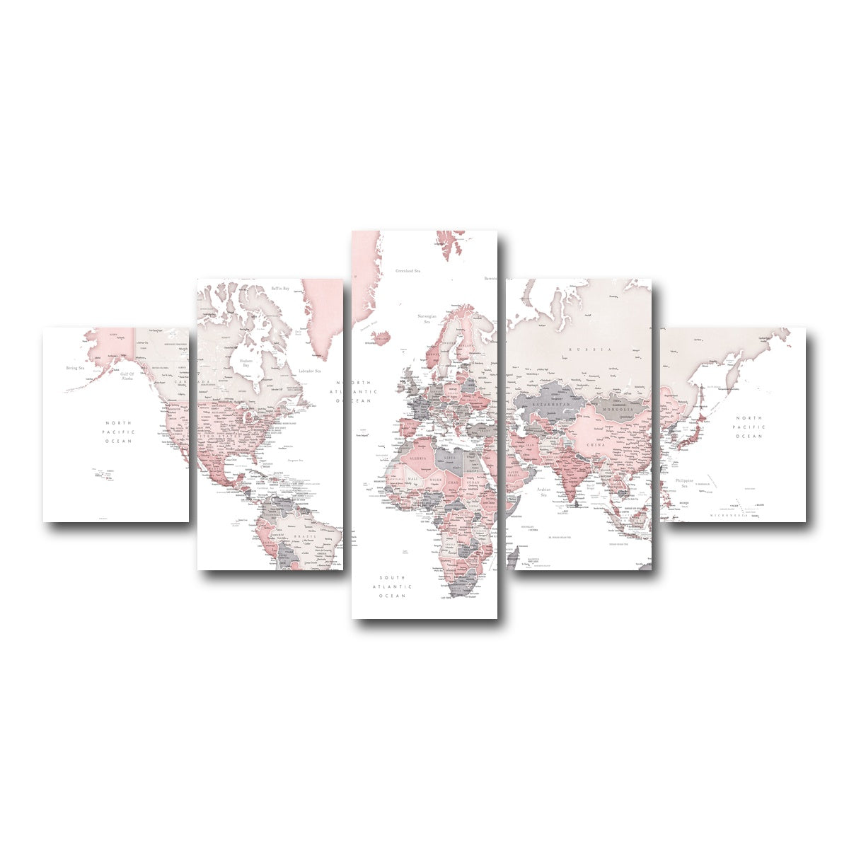AUTO-MOCKUP WHITE | World Map 17 | 5 Piece | Gallery Wrap Canvas | group=5_short