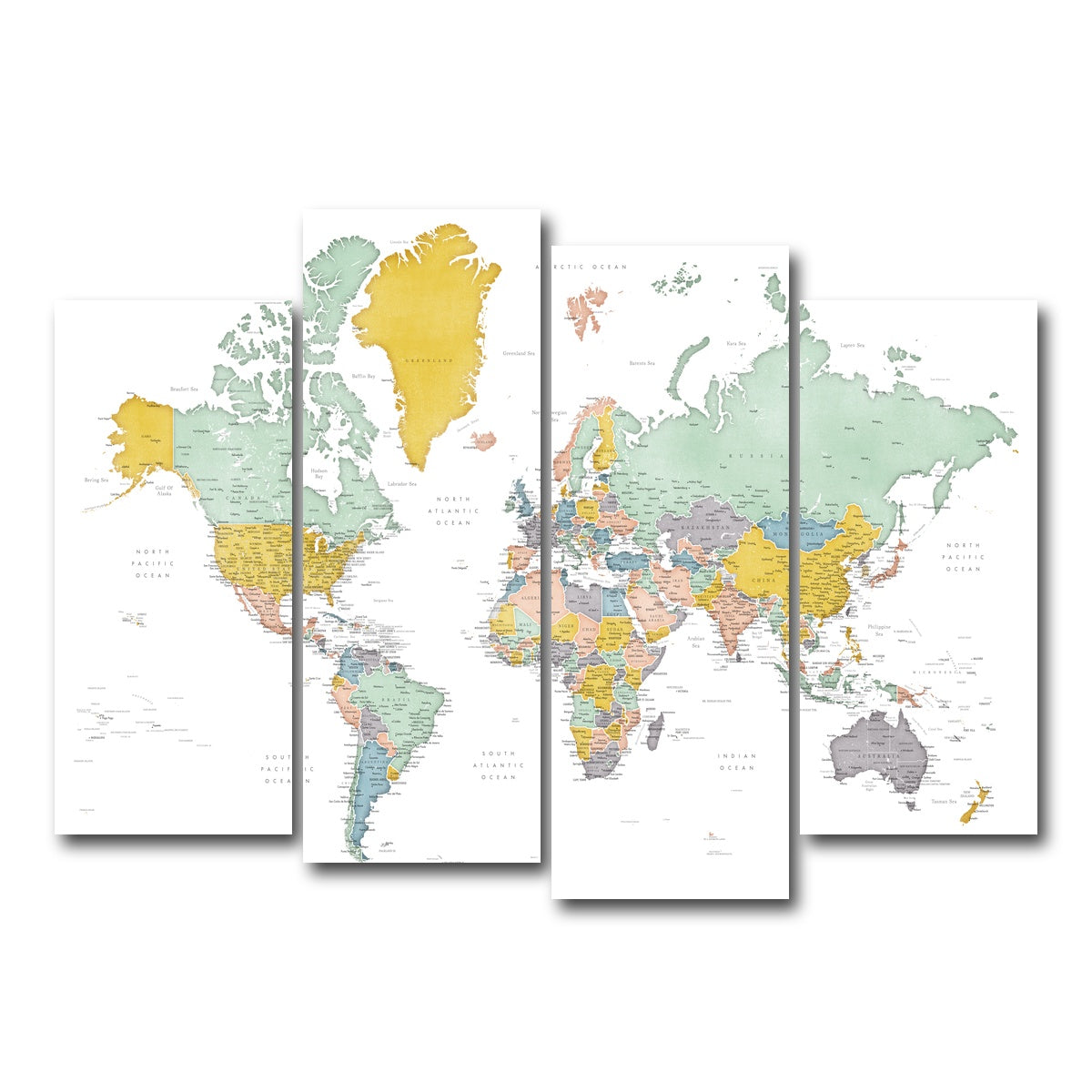 AUTO-MOCKUP WHITE | World Map 18 | 4 Piece | Gallery Wrap Canvas | group=4_normal