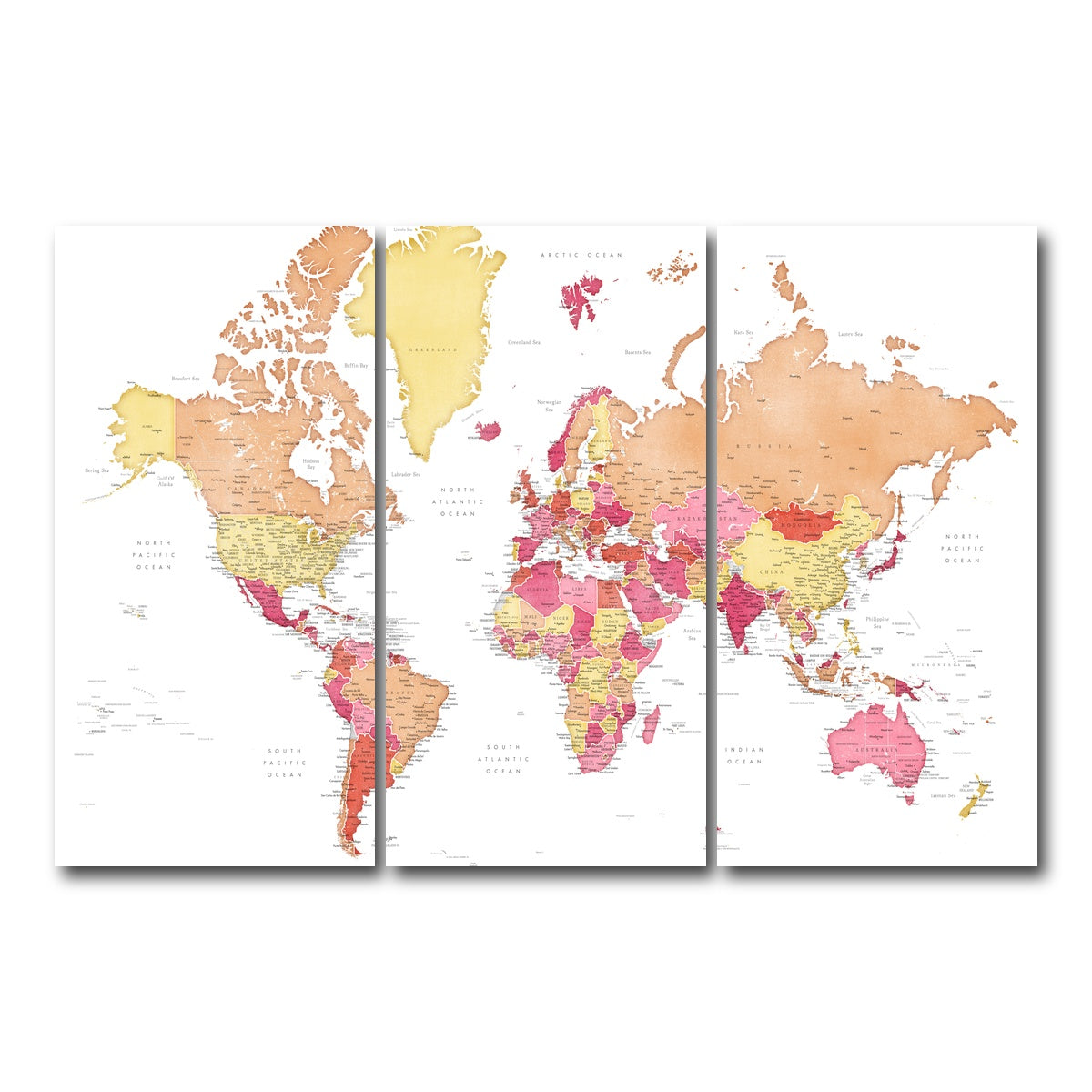 AUTO-MOCKUP WHITE | World Map 19 | 3 Piece | Gallery Wrap Canvas | group=12x24